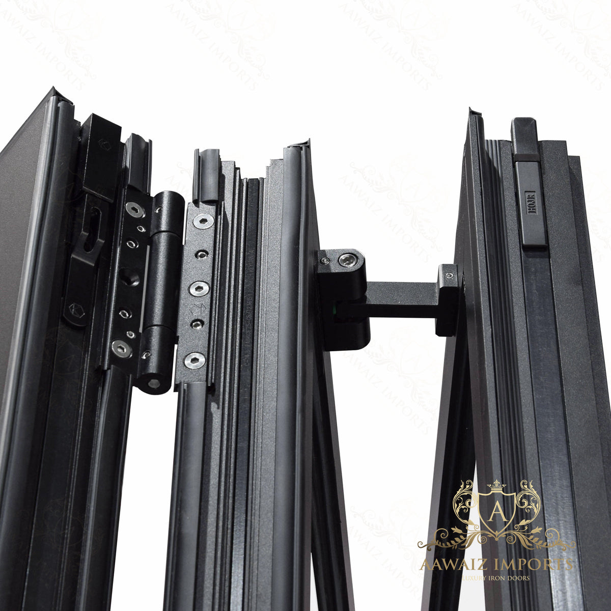 8 Ft Wide By 7 Ft Tall (96" By 84") Aluminum Bi Fold Patio Door Outswing Thermal Break Insulated Matt Black Finish