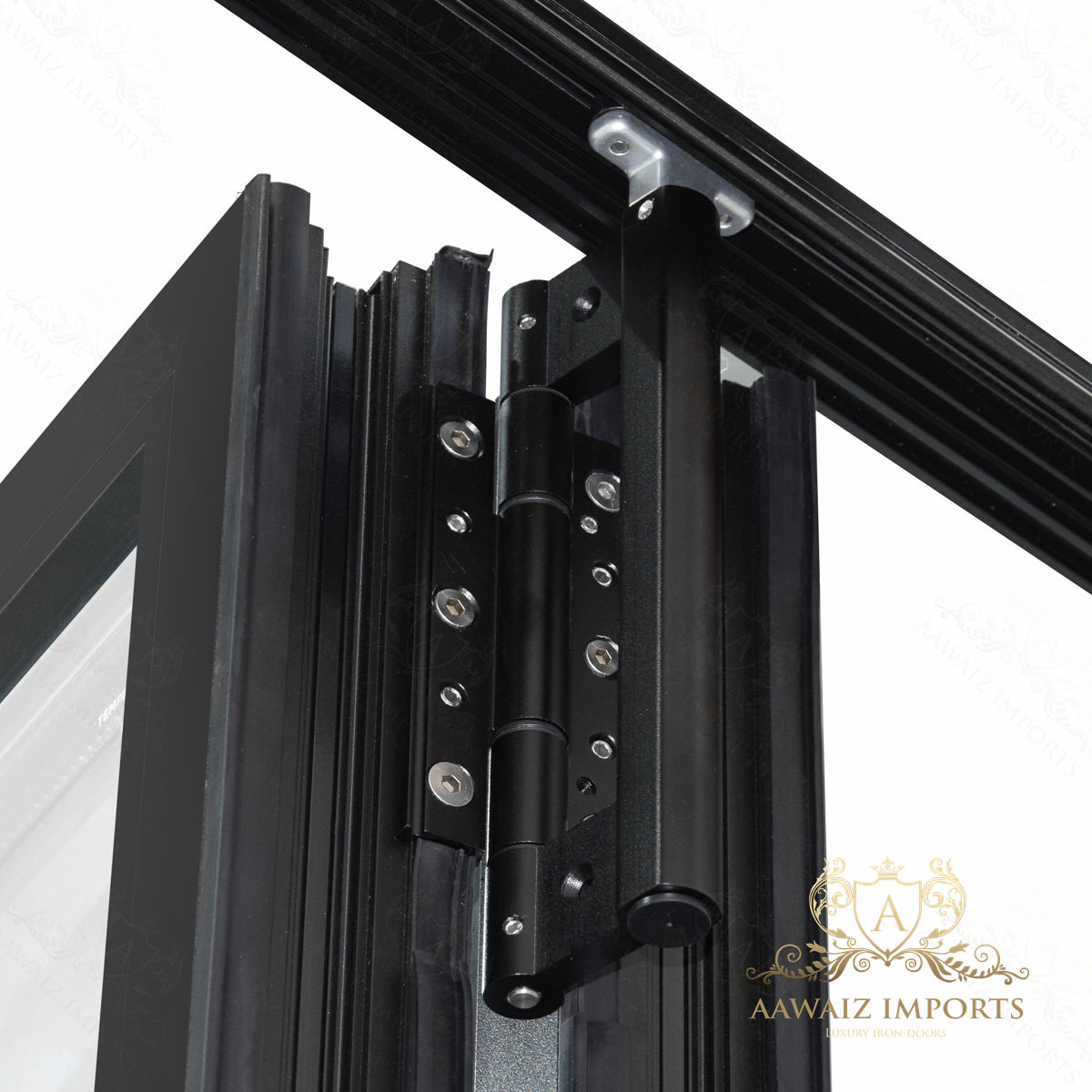 8 Ft Wide By 7 Ft Tall (96" By 84") Aluminum Bi Fold Patio Door Outswing Thermal Break Insulated Matt Black Finish