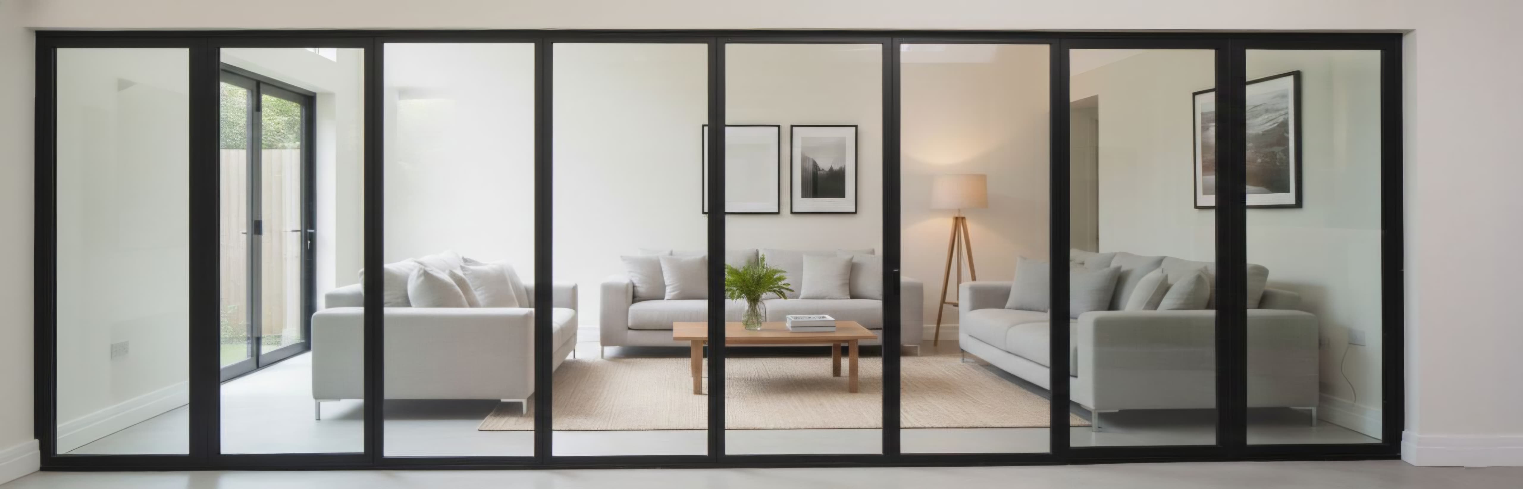 24 Ft Wide By 7 Ft Tall (288" By 84") Aluminum Bi Fold Patio Door Outswing Thermal Break Insulated Matt Black Finish