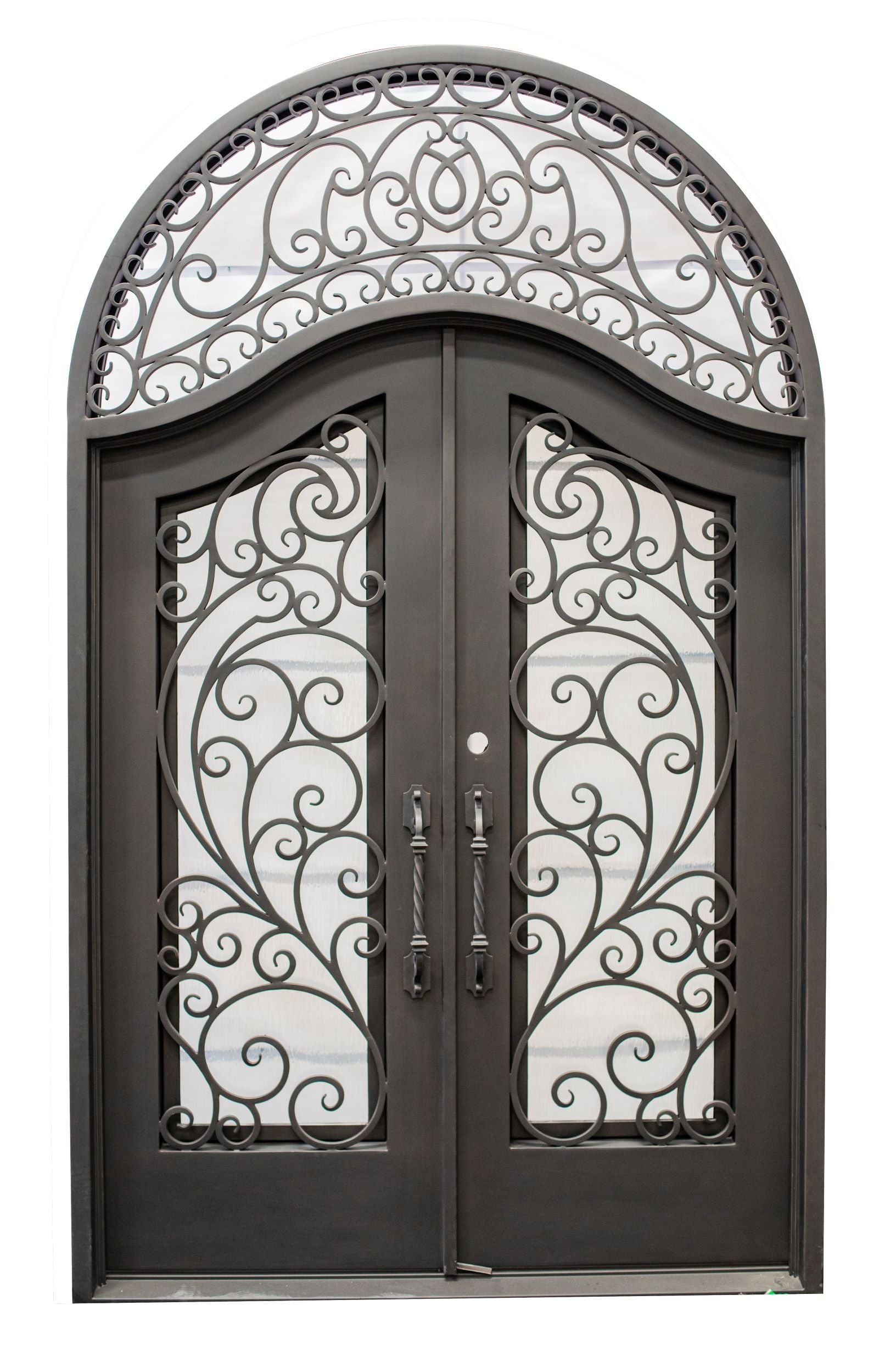 Anna Model Front Entry Door With Transom 72 By 120 Dark Bronze Finish - AAWAIZ IMPORTS