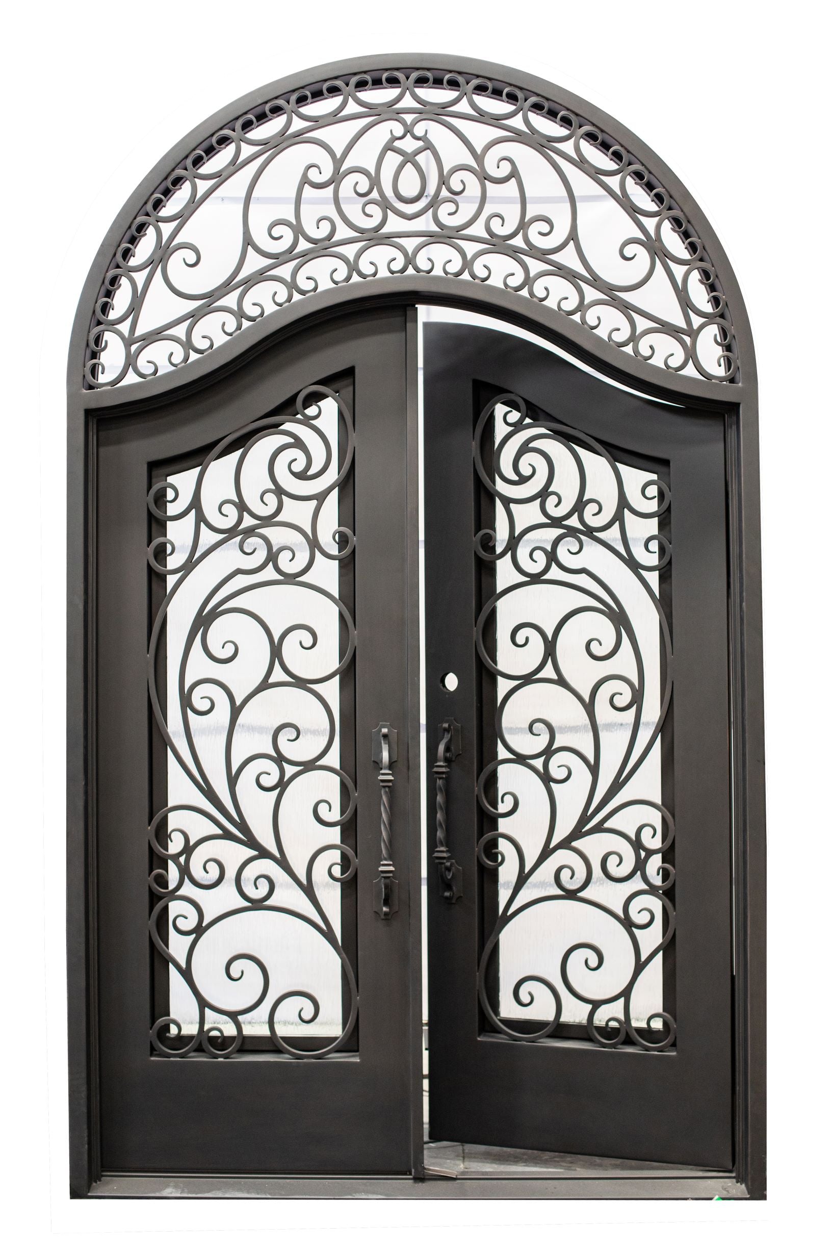 Anna Model Front Entry Door With Transom 72 By 120 Dark Bronze Finish - AAWAIZ IMPORTS