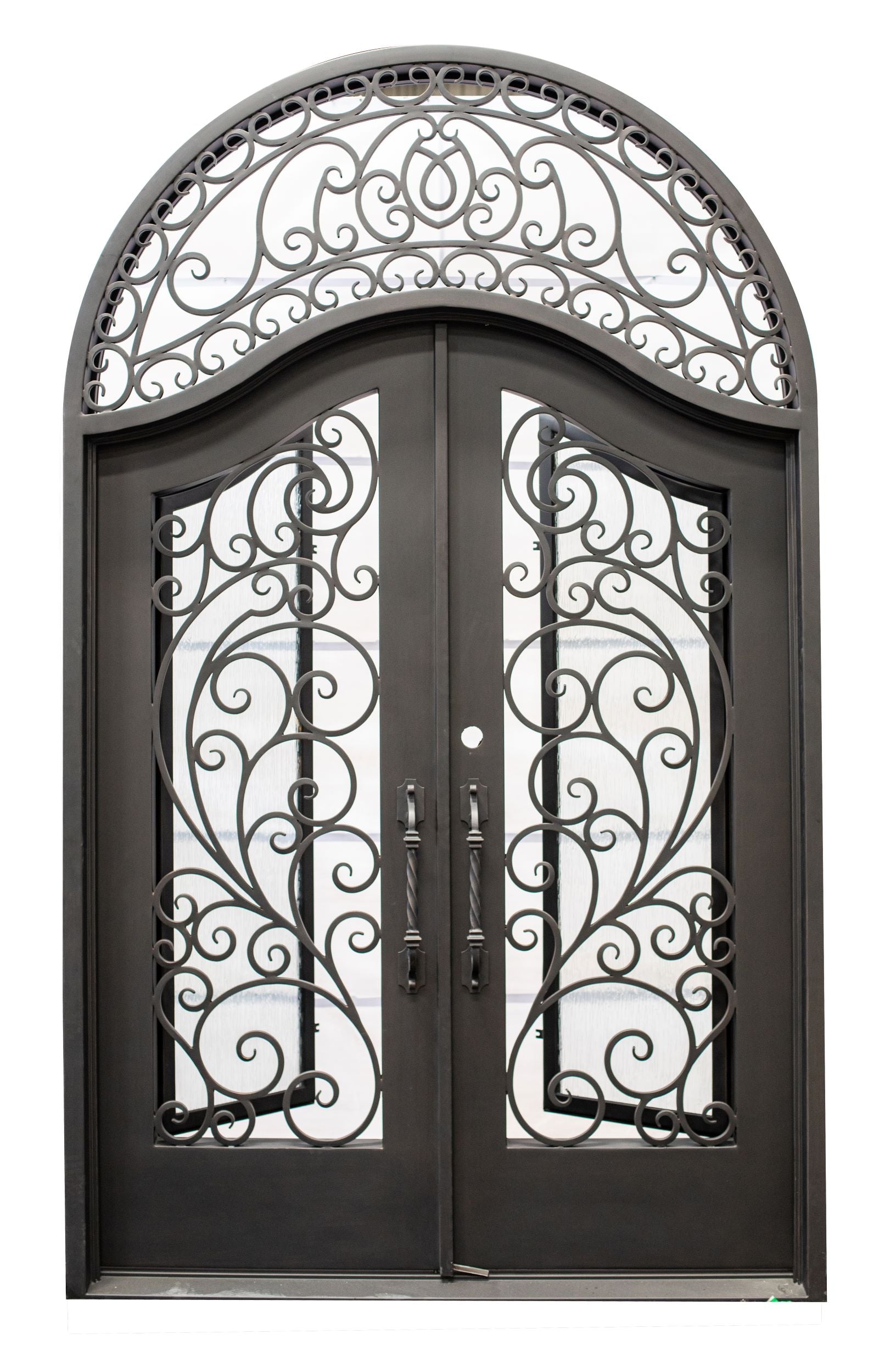 Anna Model Front Entry Door With Transom 72 By 120 Dark Bronze Finish - AAWAIZ IMPORTS