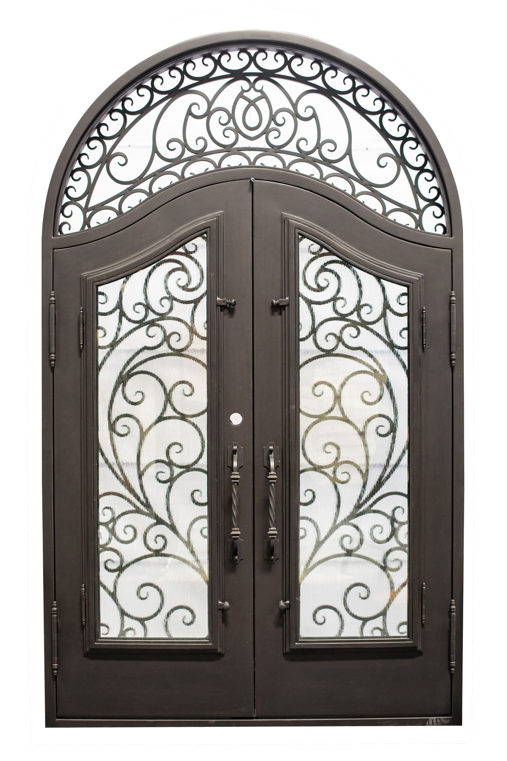 Anna Model Front Entry Door With Transom 72 By 120 Dark Bronze Finish - AAWAIZ IMPORTS