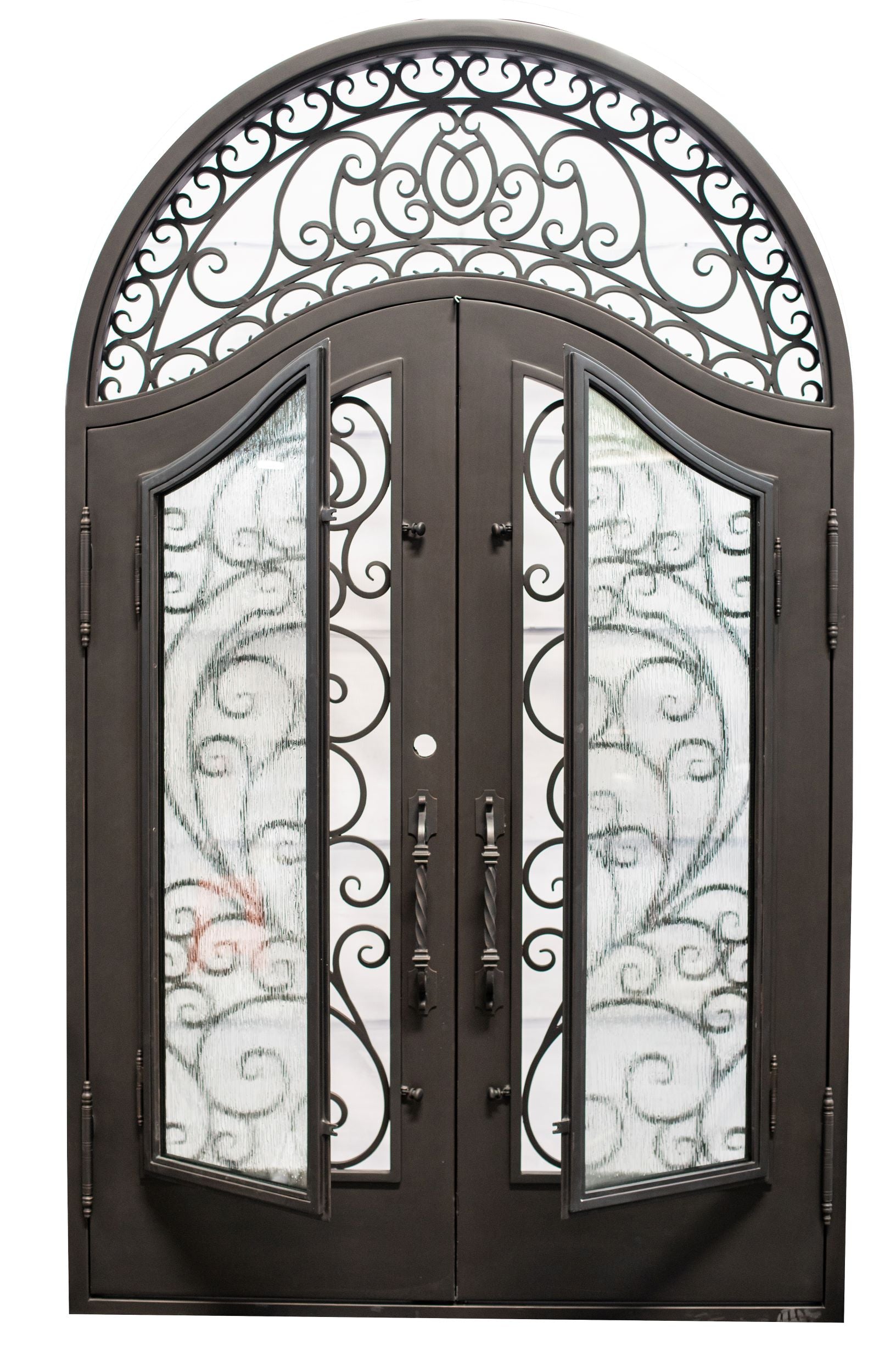 Anna Model Front Entry Door With Transom 72 By 120 Dark Bronze Finish - AAWAIZ IMPORTS