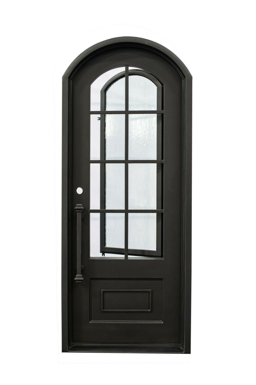 Anderson Model Pre Hung Single Front Entry Wrought Iron Door With Rain Glass