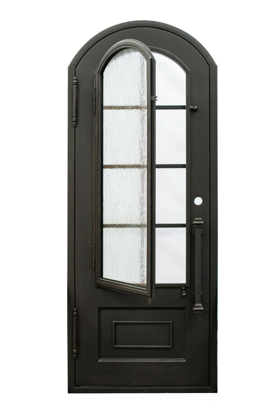 Anderson Model Pre Hung Single Front Entry Wrought Iron Door With Rain Glass