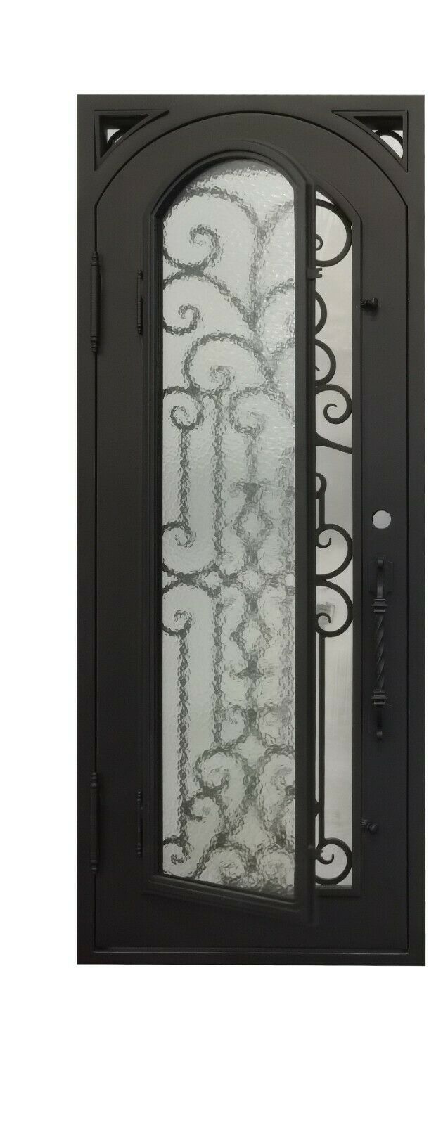 Hidalgo Model Pre Hung Single Front Entry Wrought Iron Door With Aqua Lite Glass
