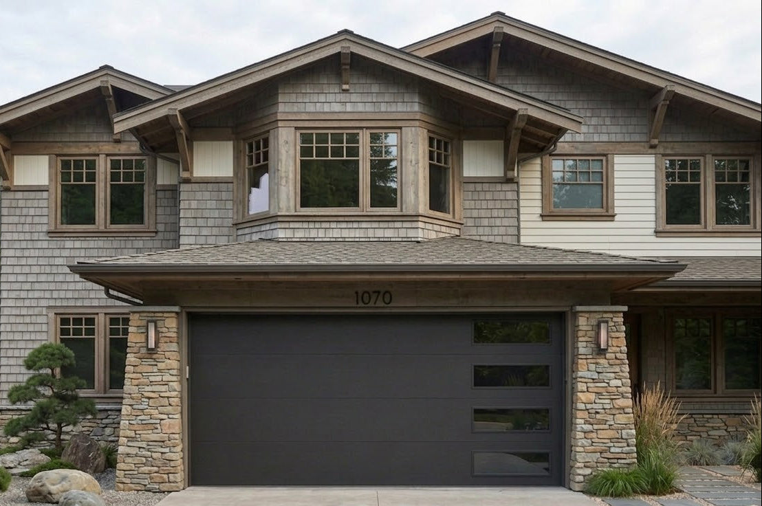 Sandwich Panel Garage Door Luxury Black Finish Insulated