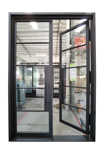 Frisco Model Double Front Entry Iron Door With Tempered Clear Low E Gl