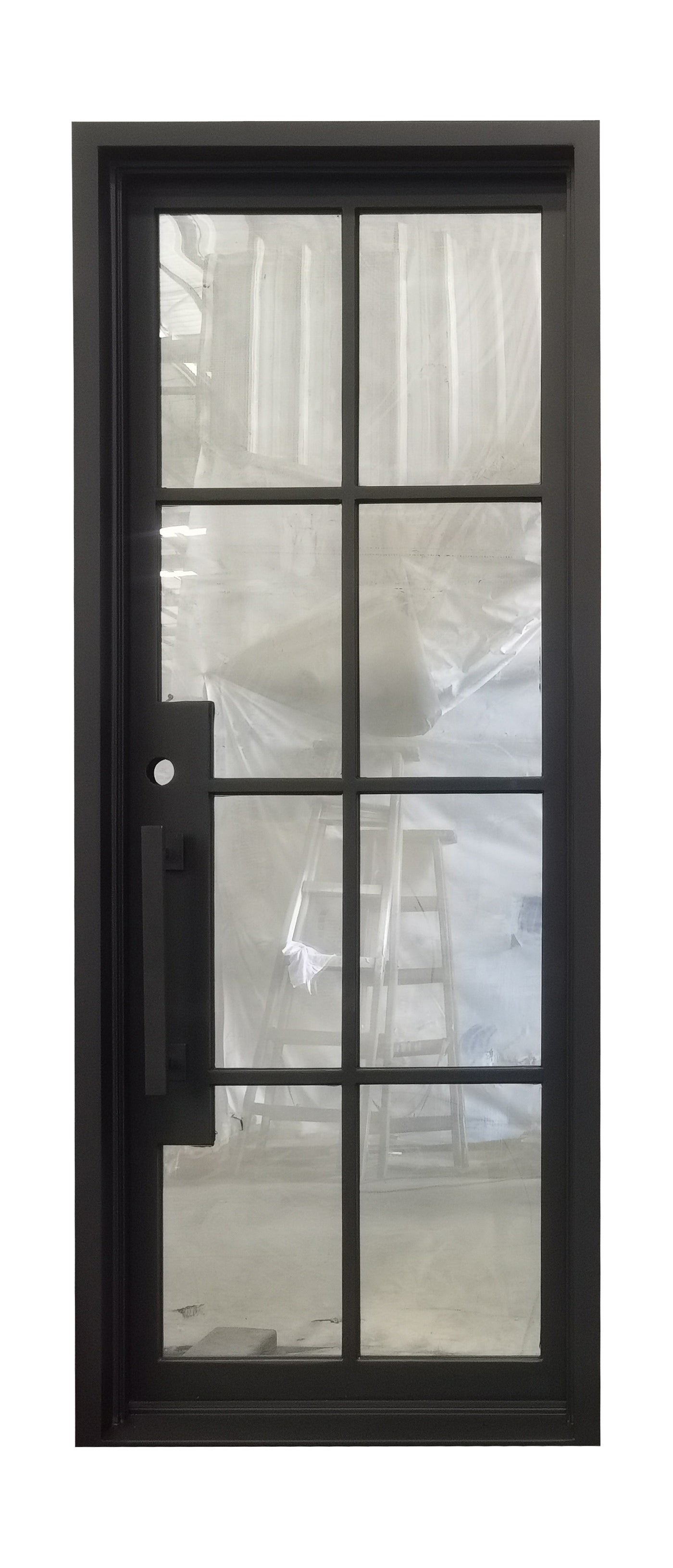 Bruceville Model Pre Hung Single Front Entry Wrought Iron Door With Lo